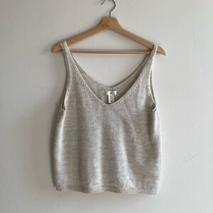 Elegant Cream Knit Tank Top
